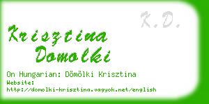 krisztina domolki business card